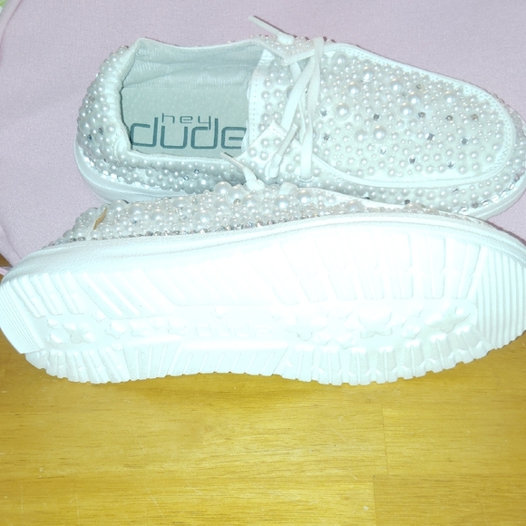 Hey Dude Women's White Beaded Flats - Picture 4 of 5